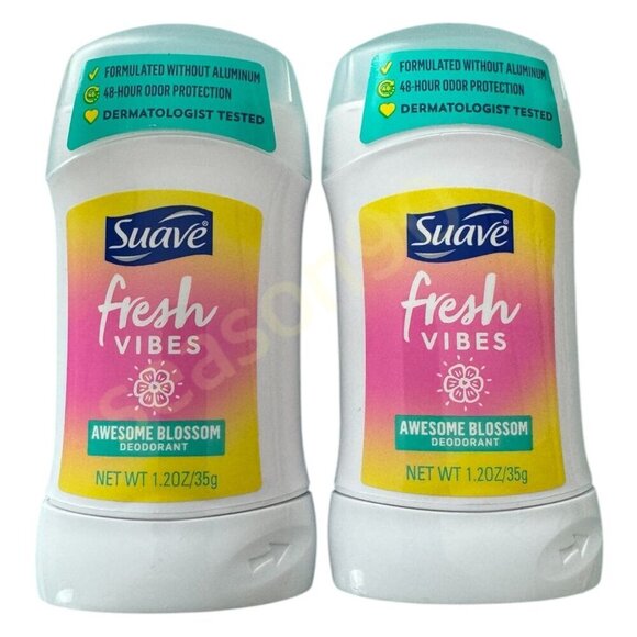 (2) Suave Fresh Vibes Awesome Blossom 48HR Deodorant Dermatologist Tested - Picture 7 of 9